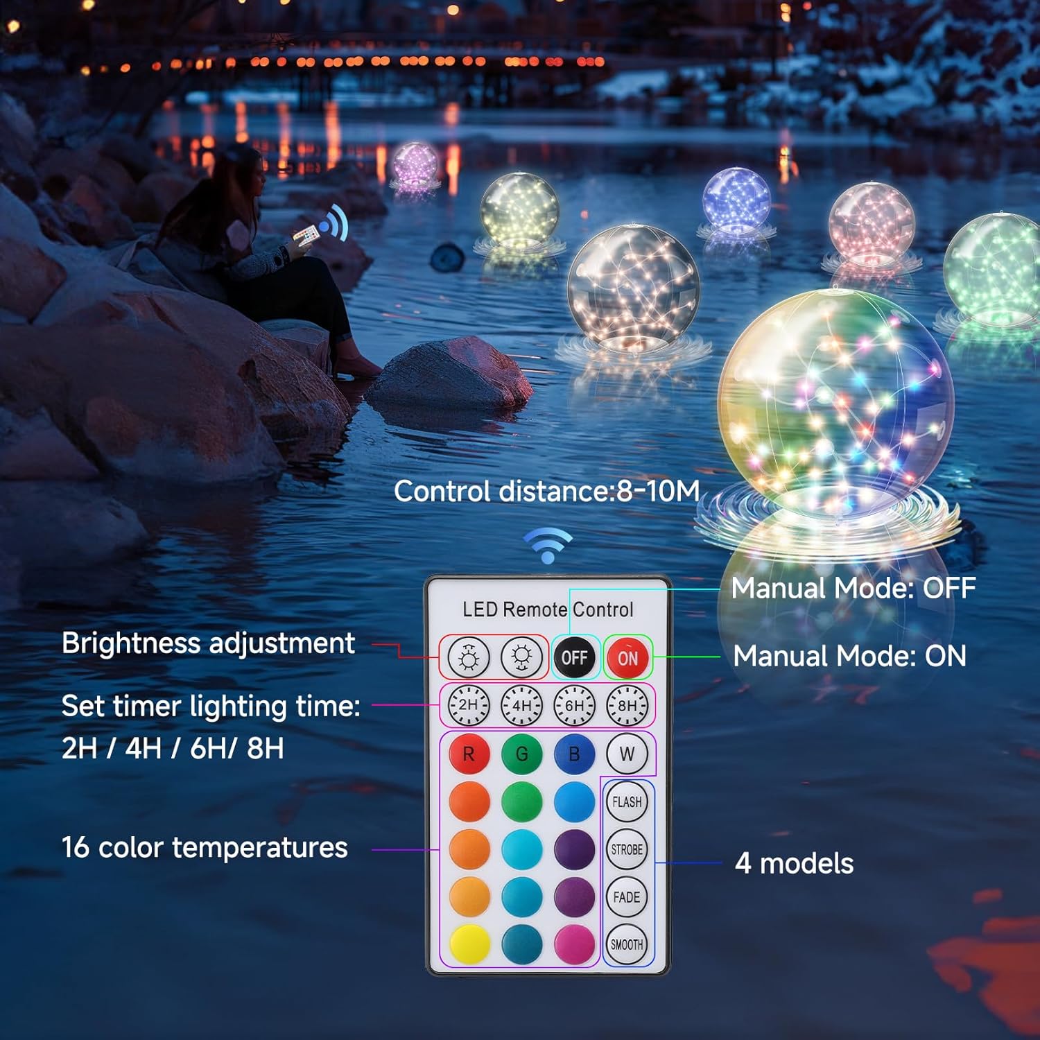 🔥On Sale🔥Fairy Floating Pool Lights Solar Powered - 14