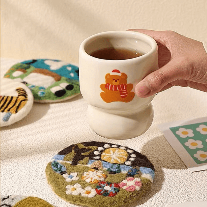 Handmade Wool Felt Round Coaster