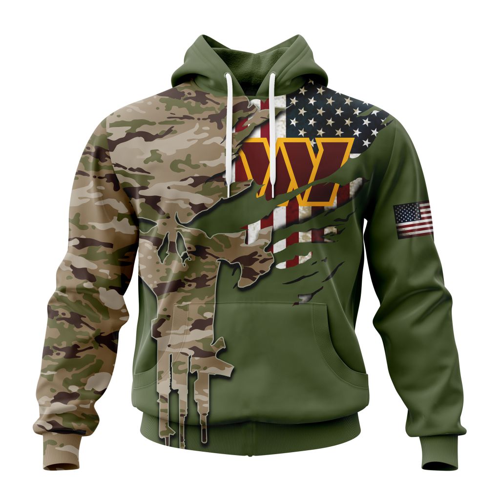 WASHINGTON COMMANDERS 3D HOODIE VETERANS DAY