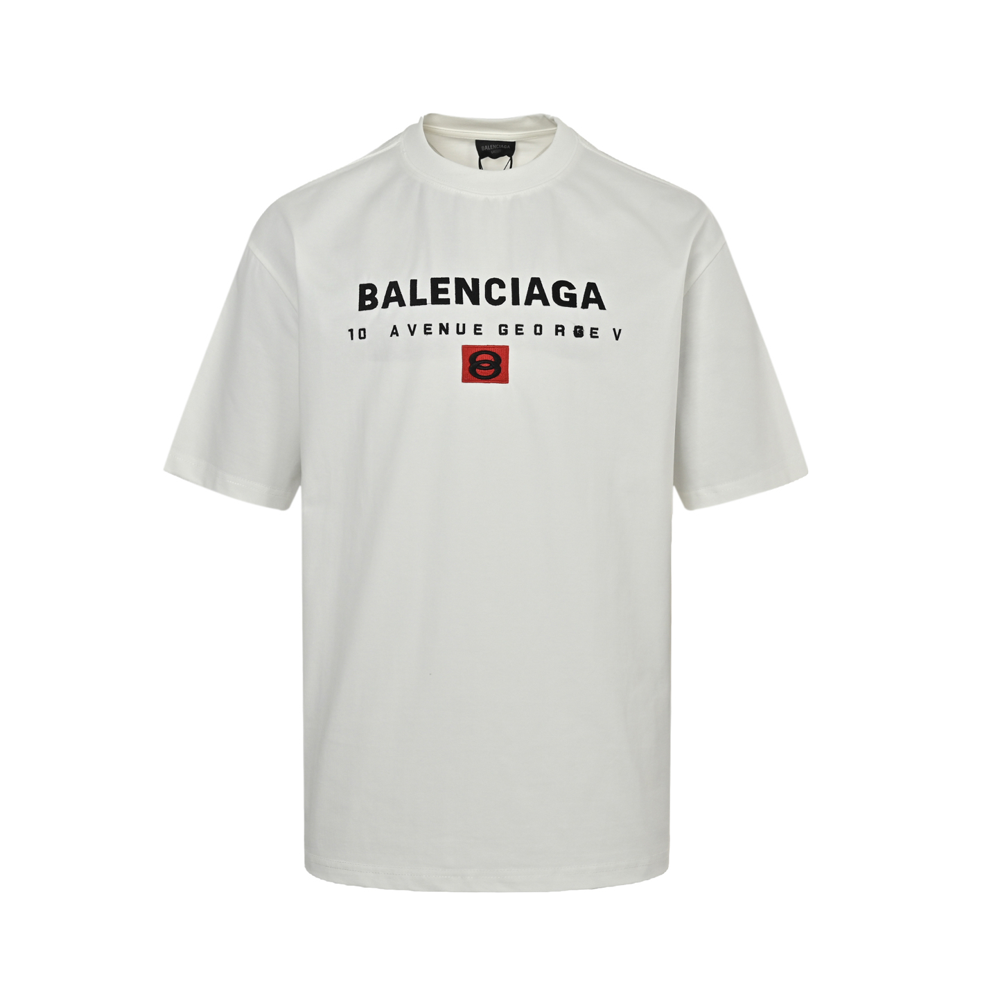 Balenciaga Double Ring Letter Embroidery Round Neck Short Sleeve