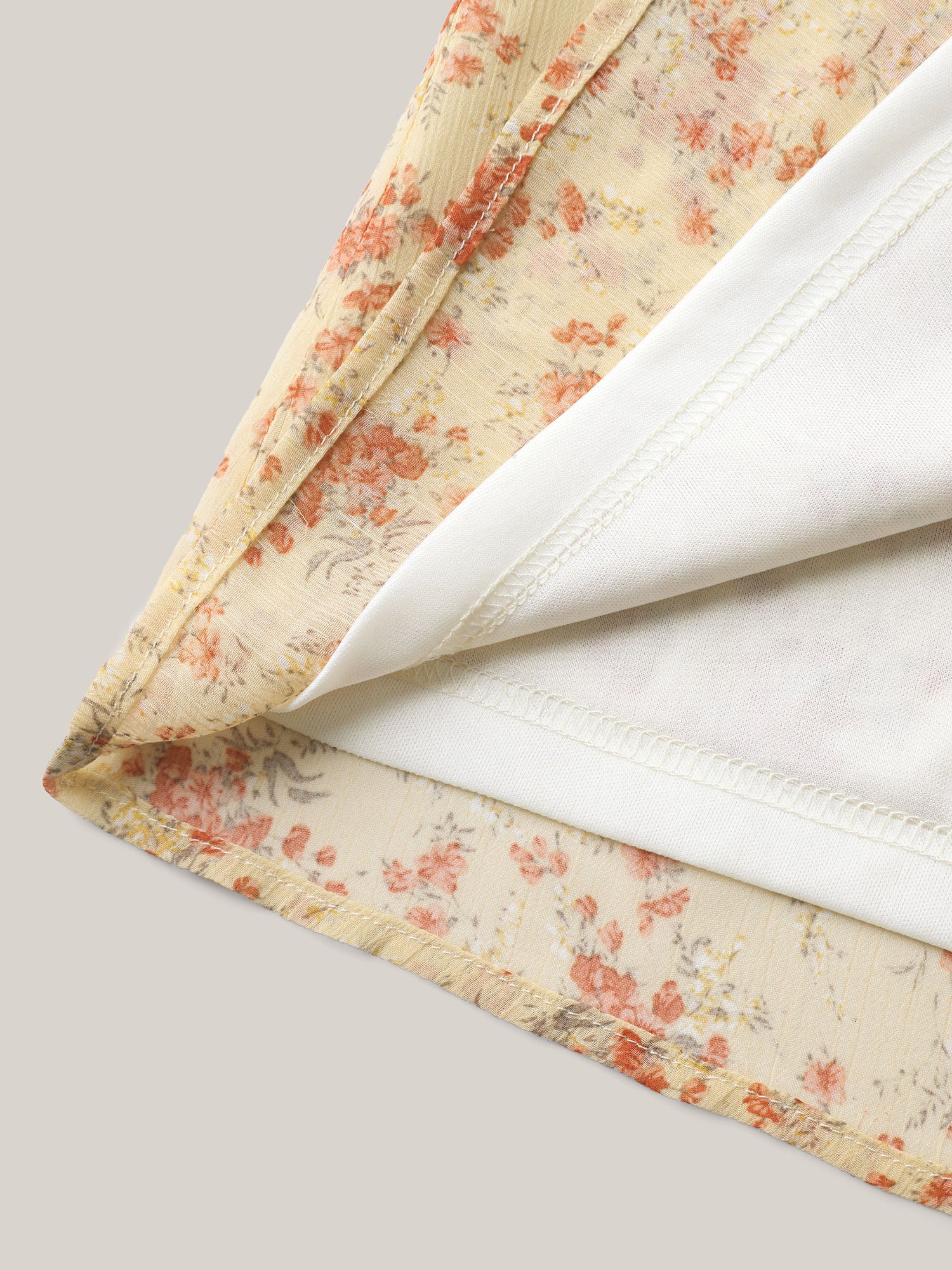 Chiffon Floral Print Neck Tie Blouse