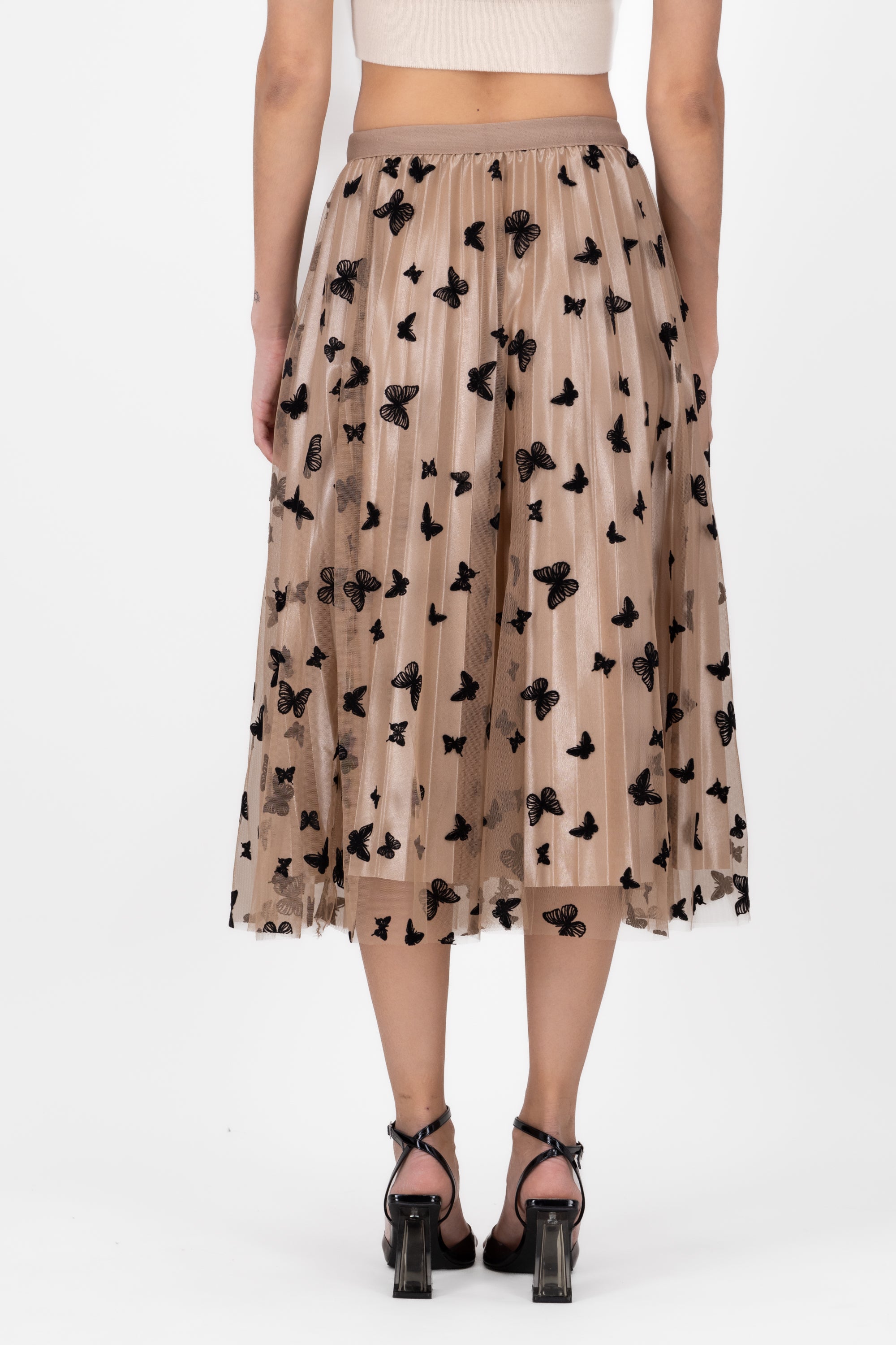 ButterflyPrint Tulle MidiSkirt