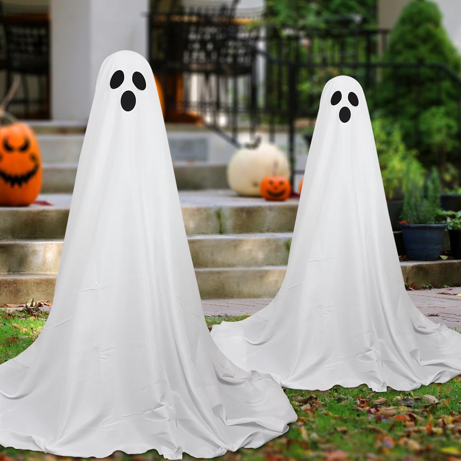 Halloween Decorations-Large Spooky Ghost Halloween Decor with String Lights