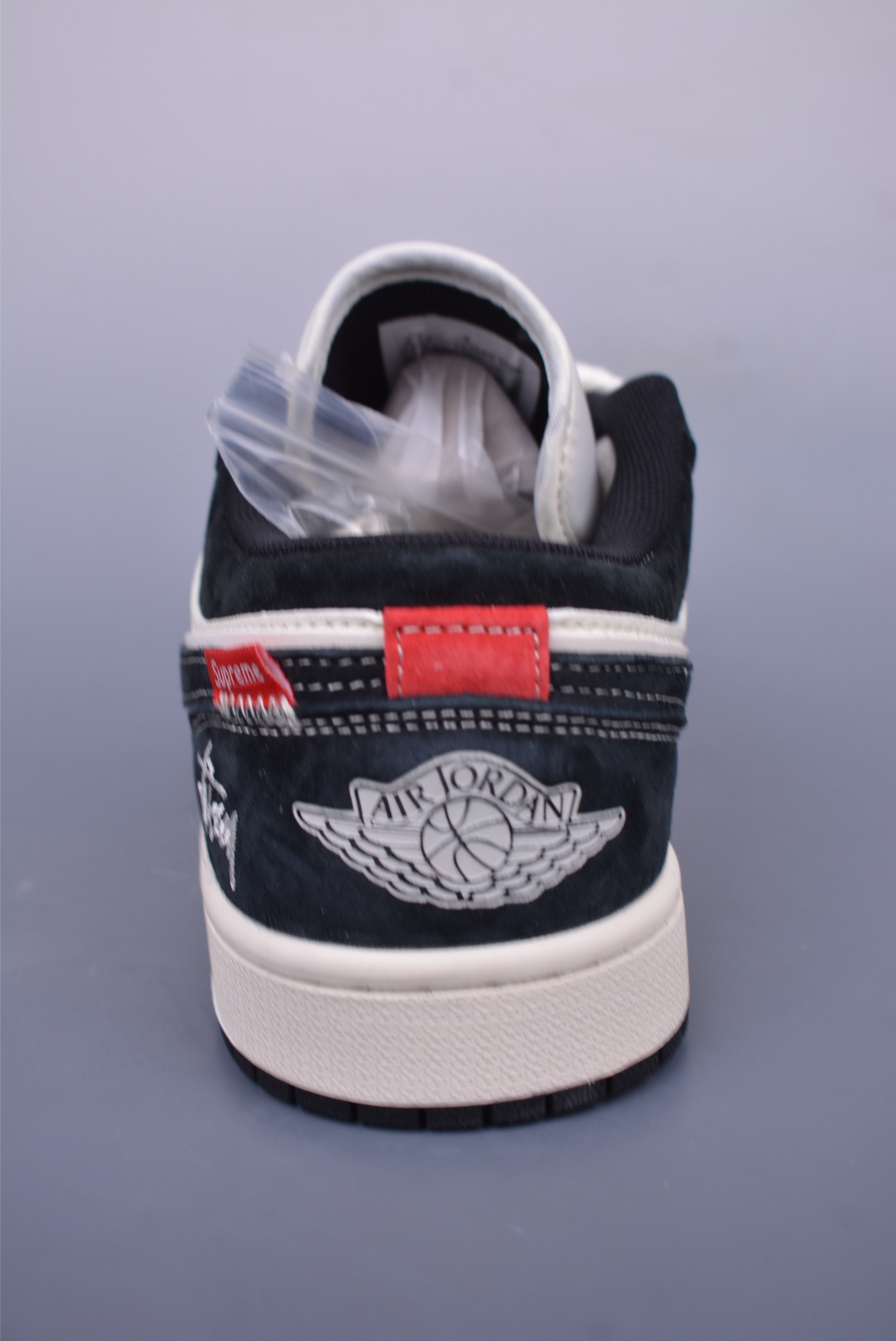 Stussy x Nike Air Jordan 1 Low OGAJ1 Basketball Shoes Black and White YX5066-302