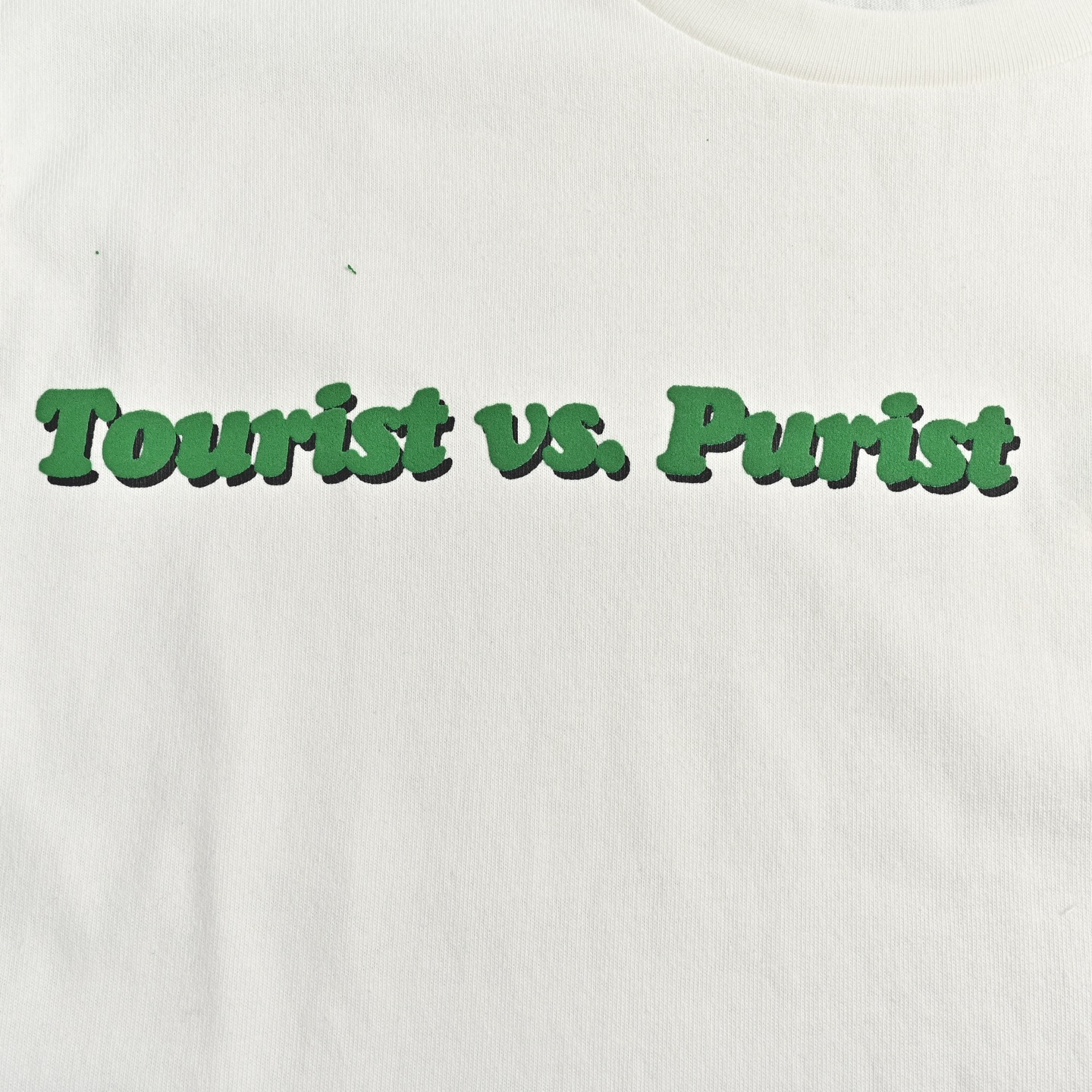 Louis Vuitton Green Foam Lettering Round Neck Short Sleeve