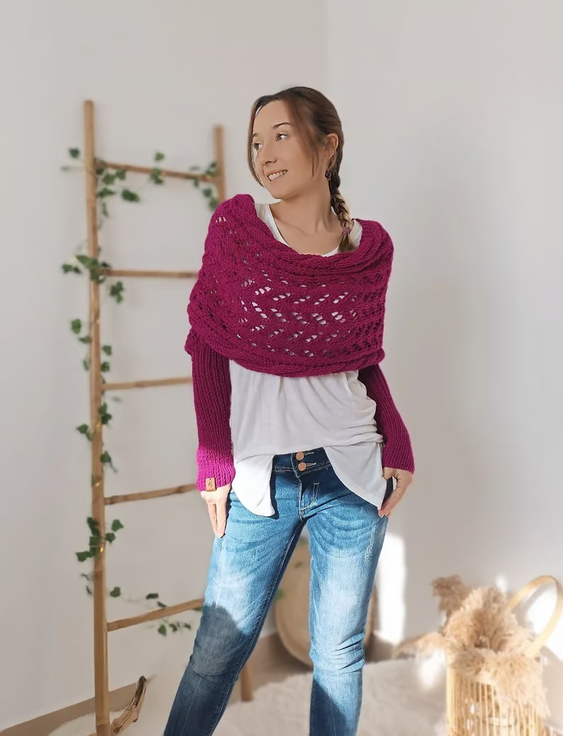 🔥Hot Save 49% OFF🔥Knitted Cable Wrap, Shrugs For Women, Knitted Wrap