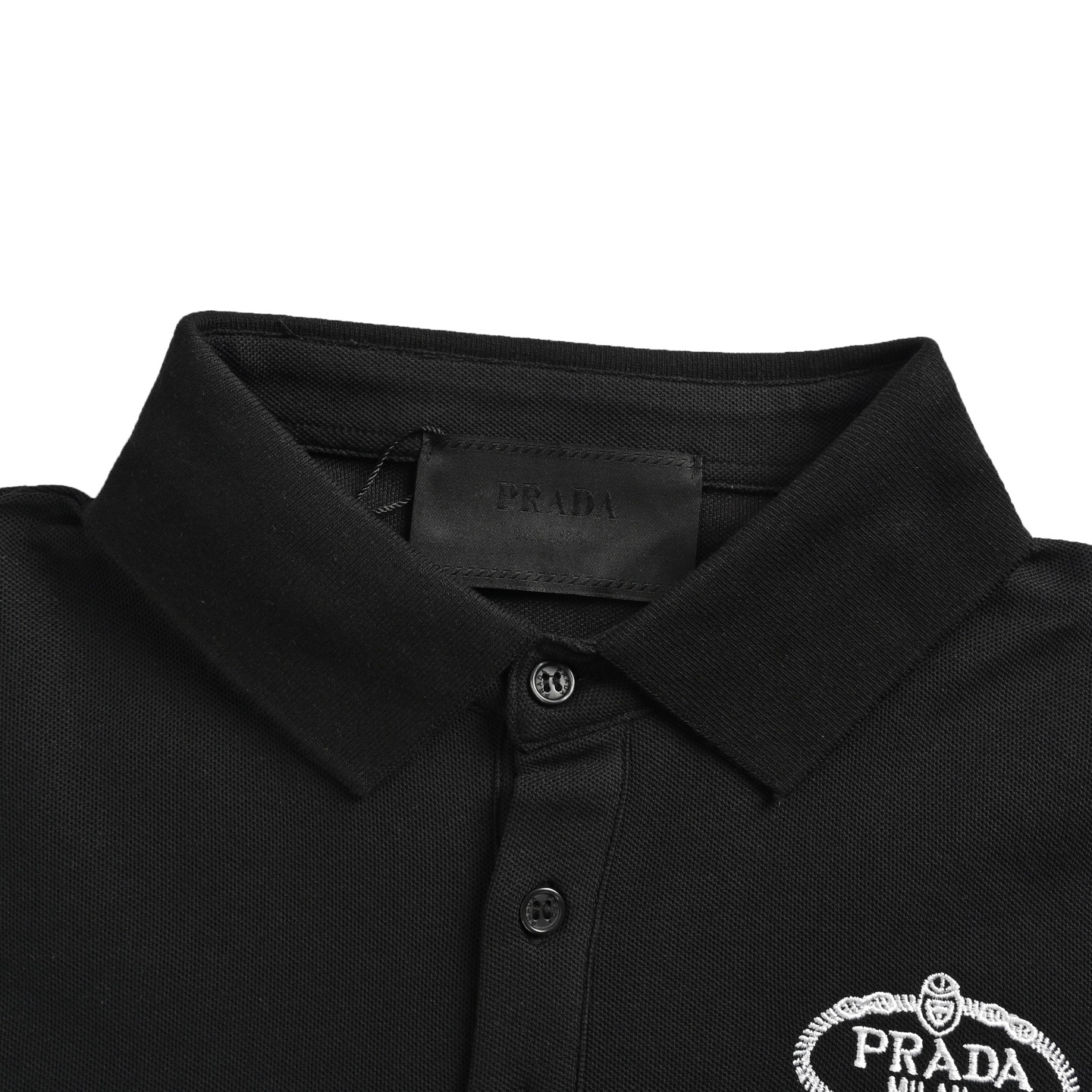 Prada triangle logo denim short sleeve shirt