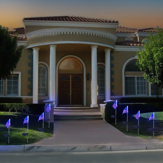 American Flag Lawn Lights