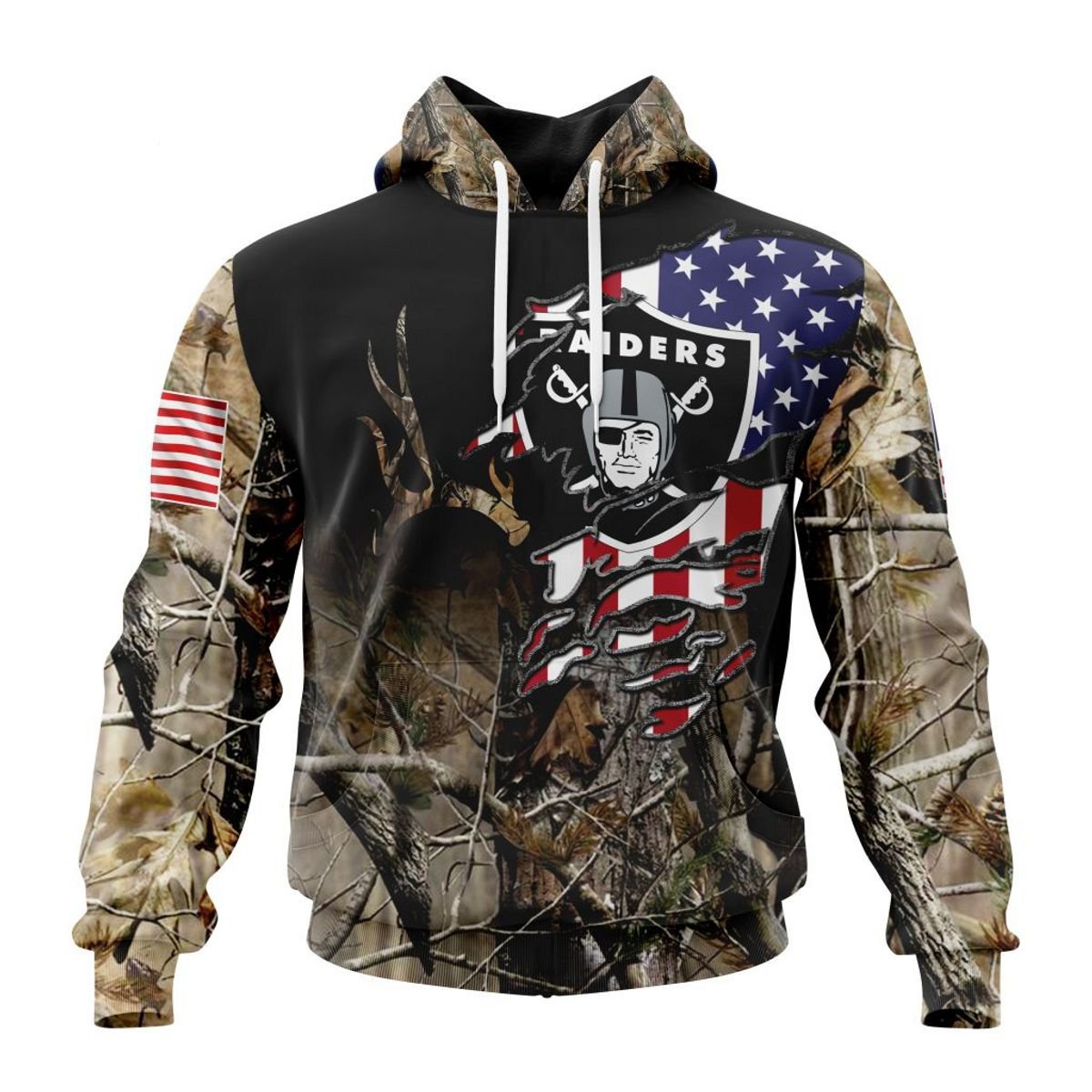 LAS VEGAS RAIDERS 3D HOODIE CAMO REALTREE HUNTING