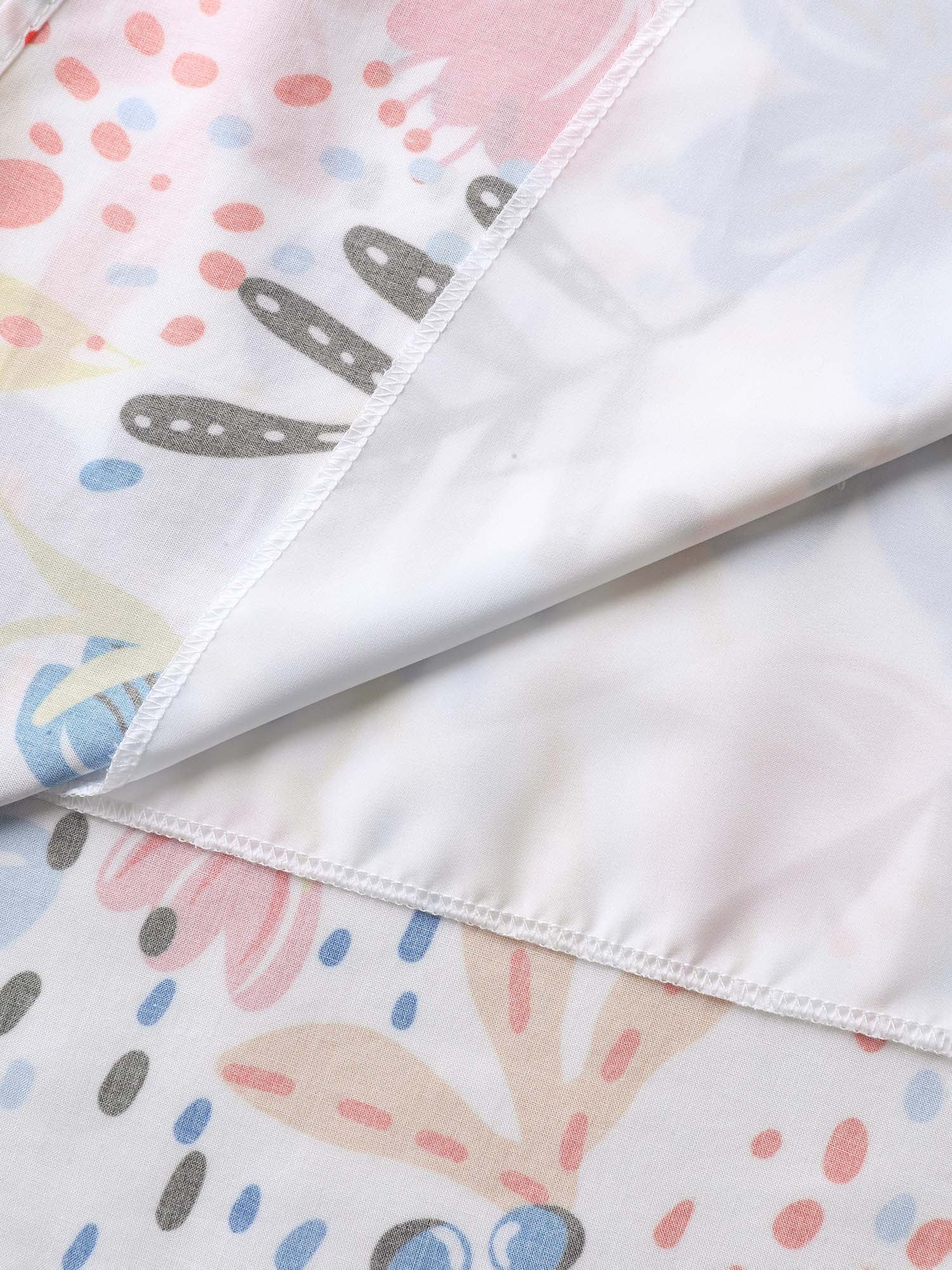 Rayon Fun Floral Print Ruffled Sleeve Midi Dress