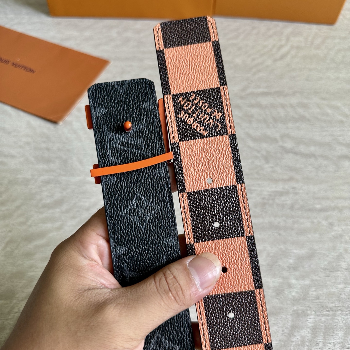 Louis Vuitton Monogram double-sided print belt 4CM wide
