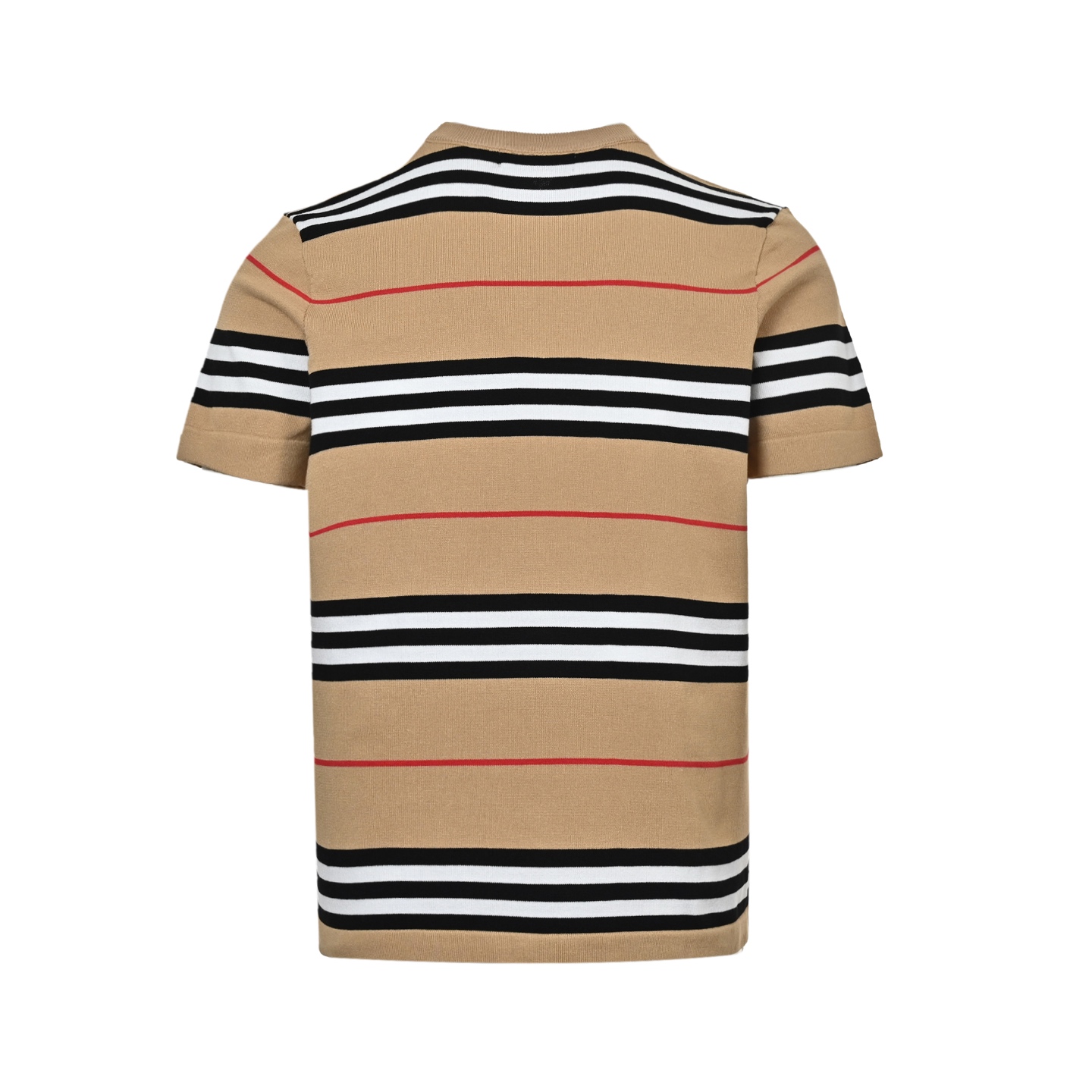Burberry Embroidered Logo Striped Knit Short Sleeve