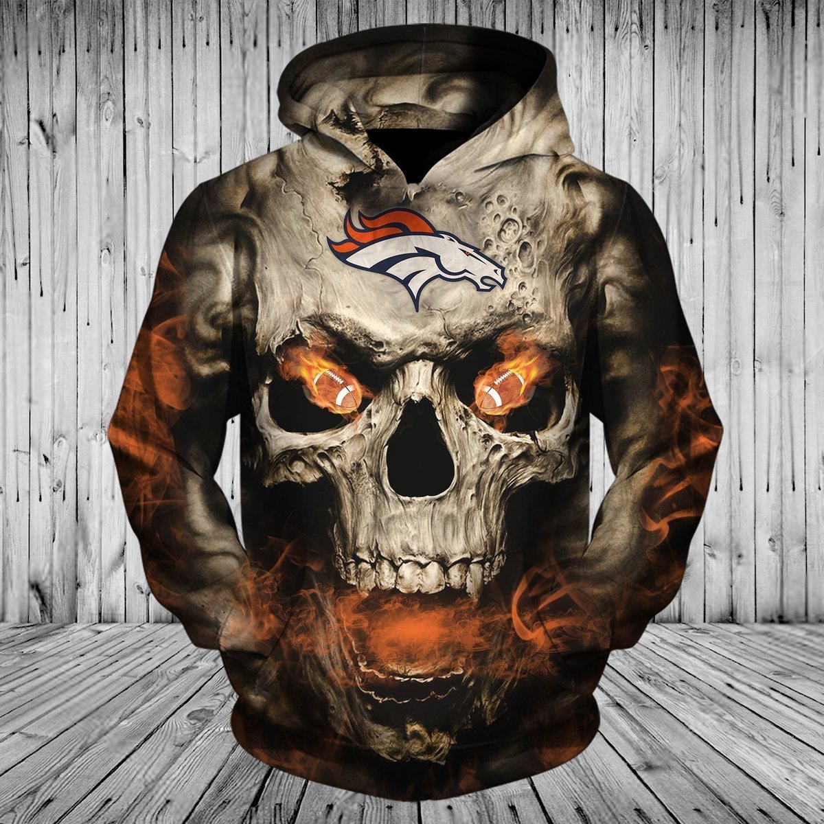 BRONCOS HOODIE 3D SKULL20