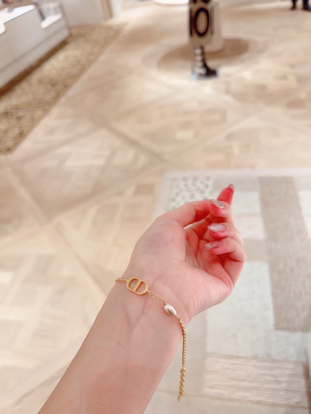 Dior CD letter drop pearl bracelet