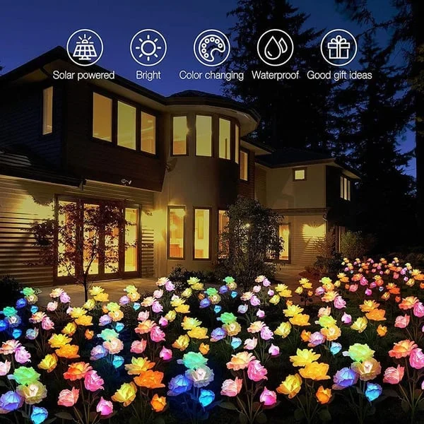 🔥LAST DAY 50% OFF🔥Solar Powered LED Rose Stake