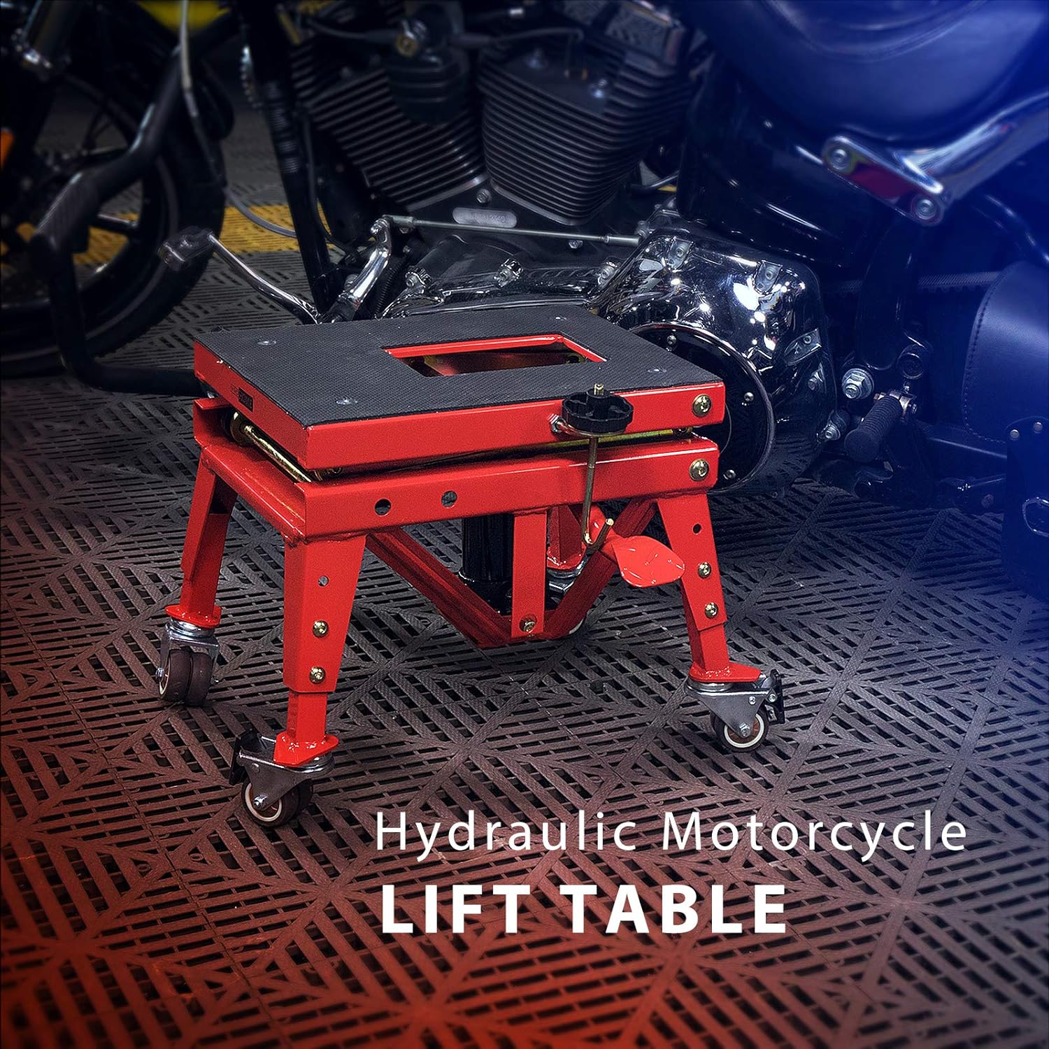 VIVOHOME 350 Lbs Heavy Duty Hydraulic Motorcycle Lift Jack Table Foot Operated