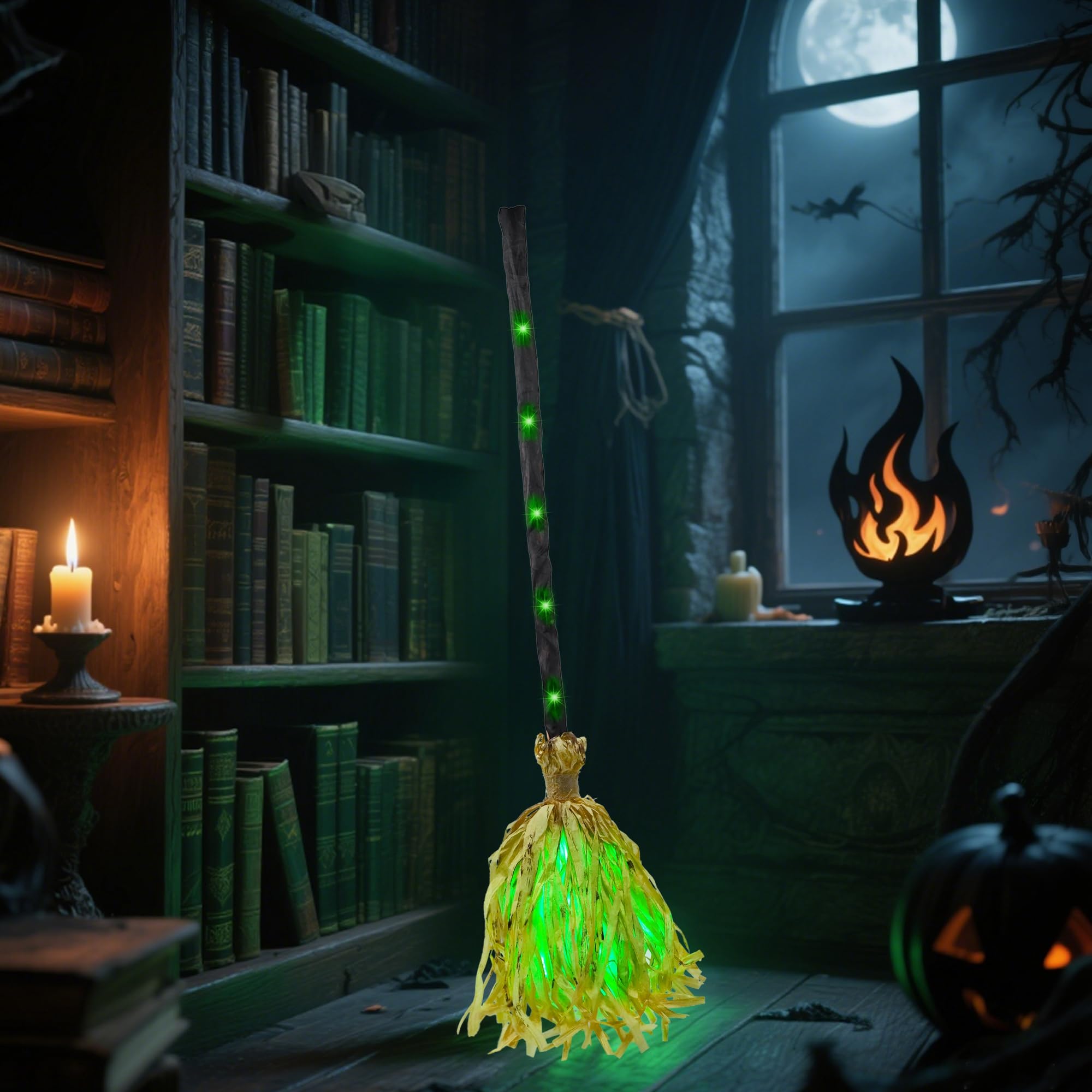 💥ON SALE💥Light-Up Moving Witch Broomstick with Spooky Sounds🔮🧹✨