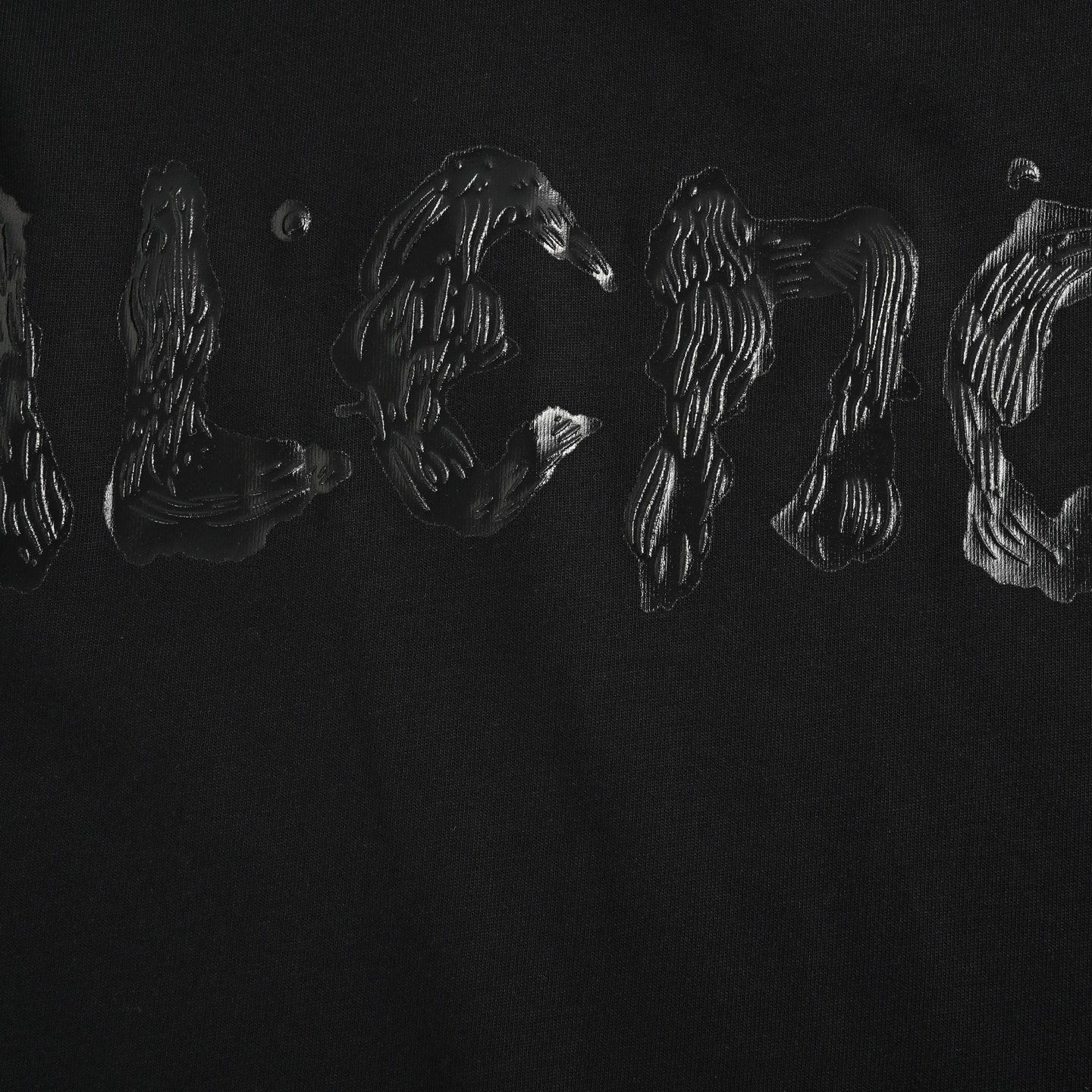 Balenciaga 25ss back thick rubber letter print destroyed short sleeves