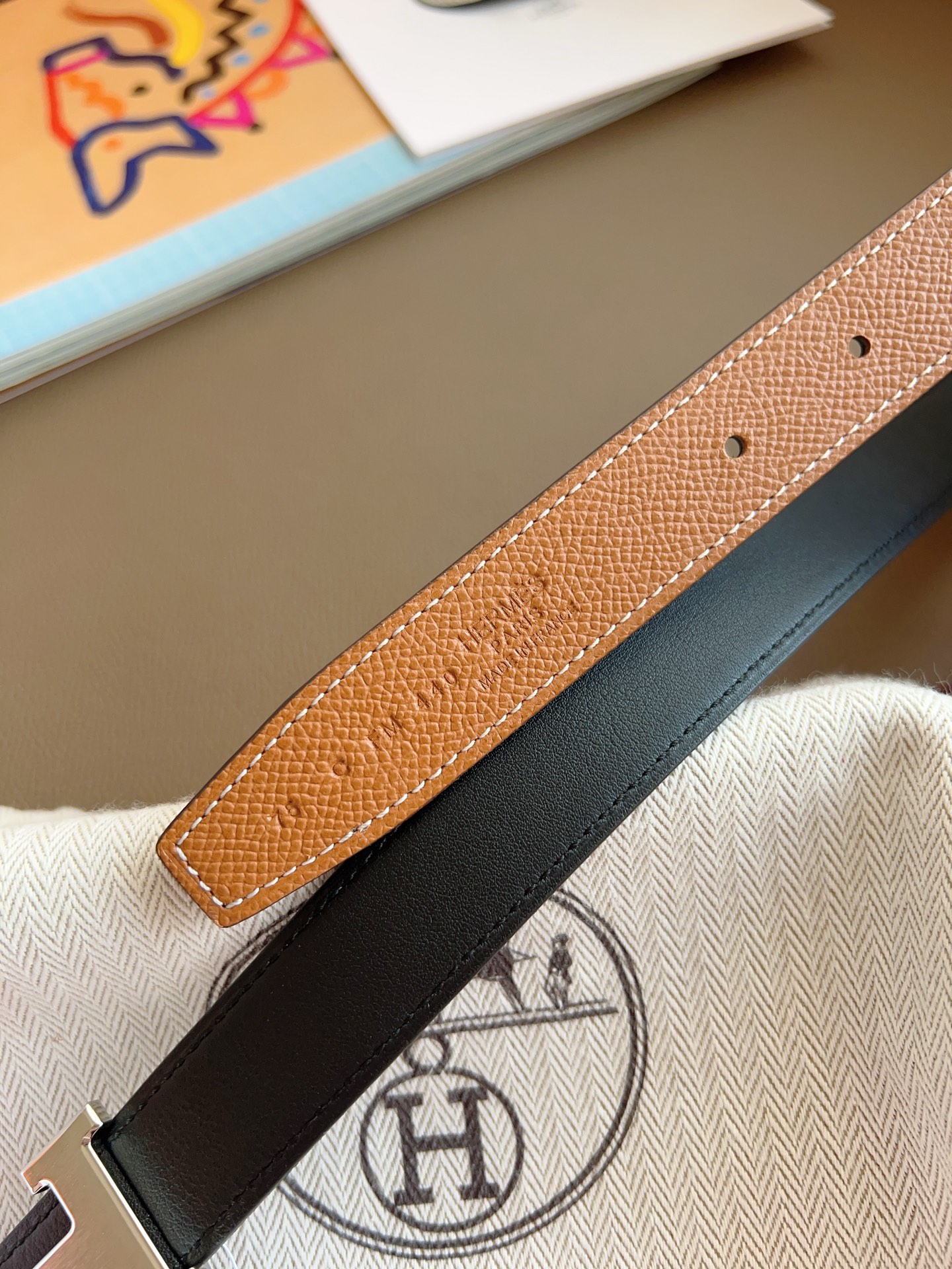 Hermès 2025 New Women's Double-Sided Belt 2.4cm Width