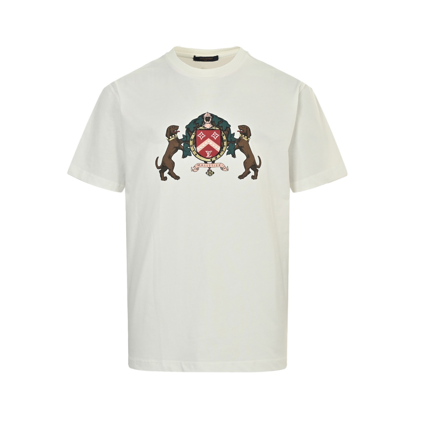 Louis Vuitton 25ss short-sleeved shirt with double dog logo print