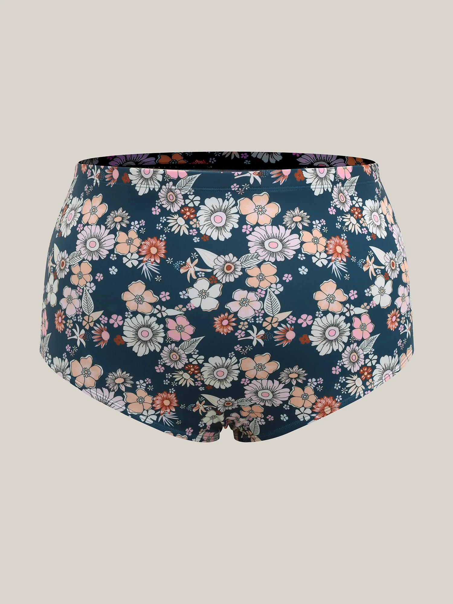 Twist Front Floral Print Swim Dress