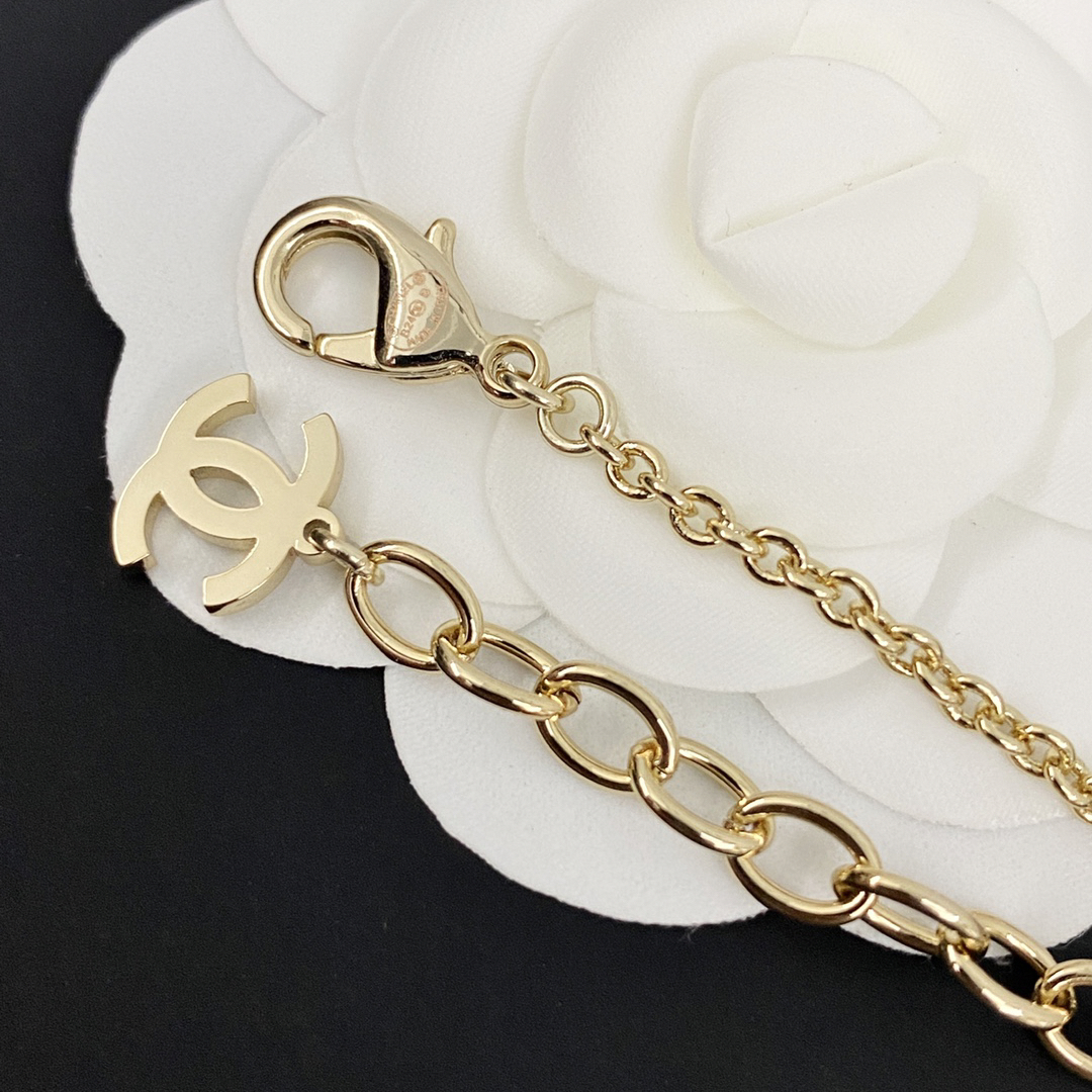 CHAN 24 multi-element camellia pearl waist necklace