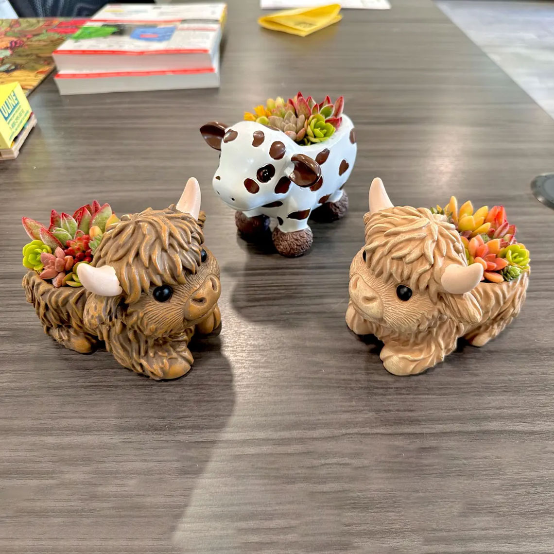 Mini Highland Cow Succulent Pot