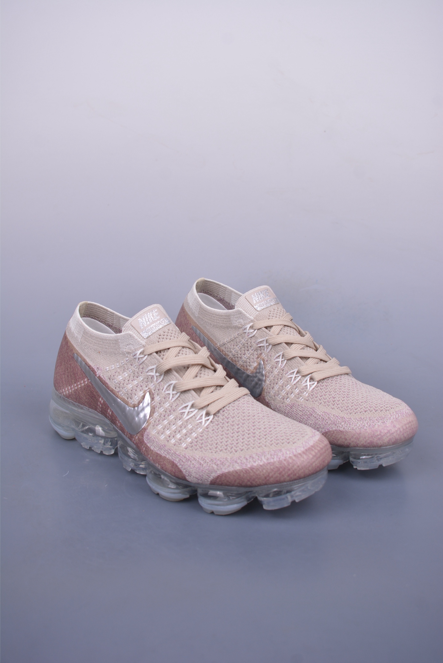 Nike Air Vapormax Flyknit 1.0 Running Shoes Light Khaki Silver Hook 849557-202