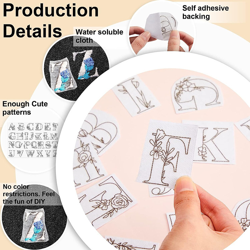 (🔥Hot Sale Promotion-SAVE 50% OFF)Water Soluble Flower Patterns for Embroidery (50 Pcs Flower Patterns/SET)🔥Buy 5 Sets Get 20% OFF