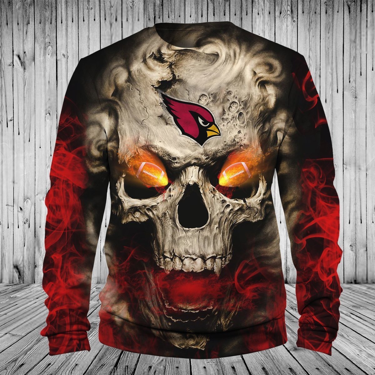 CARDINALS 3D HOODIE SKULL51