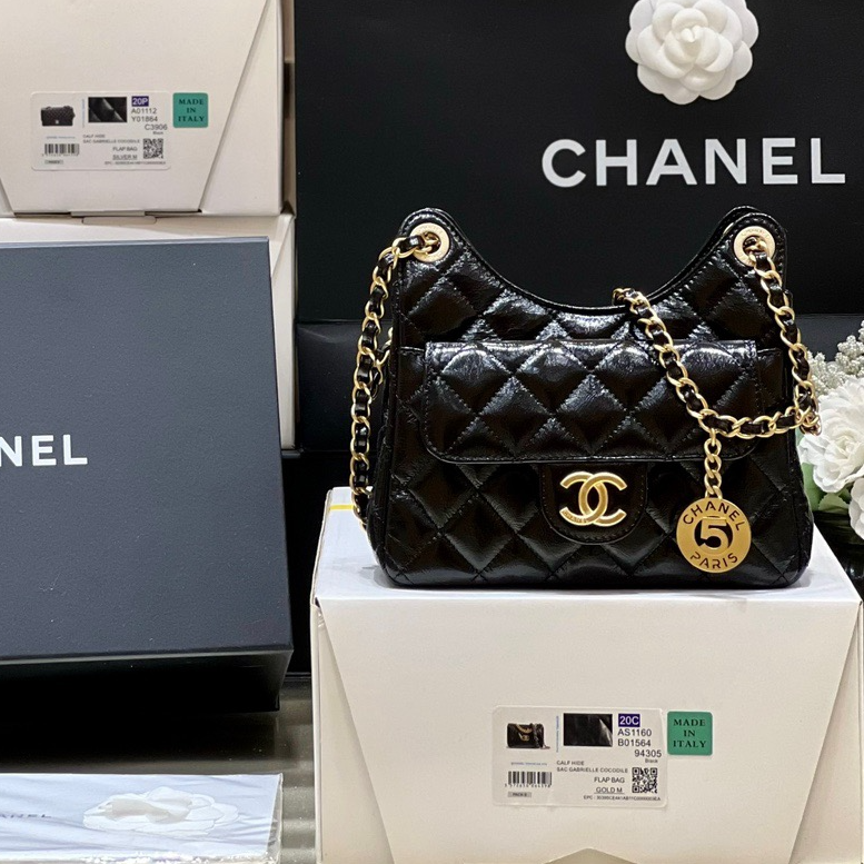 Chanel 23P Spring/Summer Series No. 5 Gold Coin Hobo Hippie Bag 3710