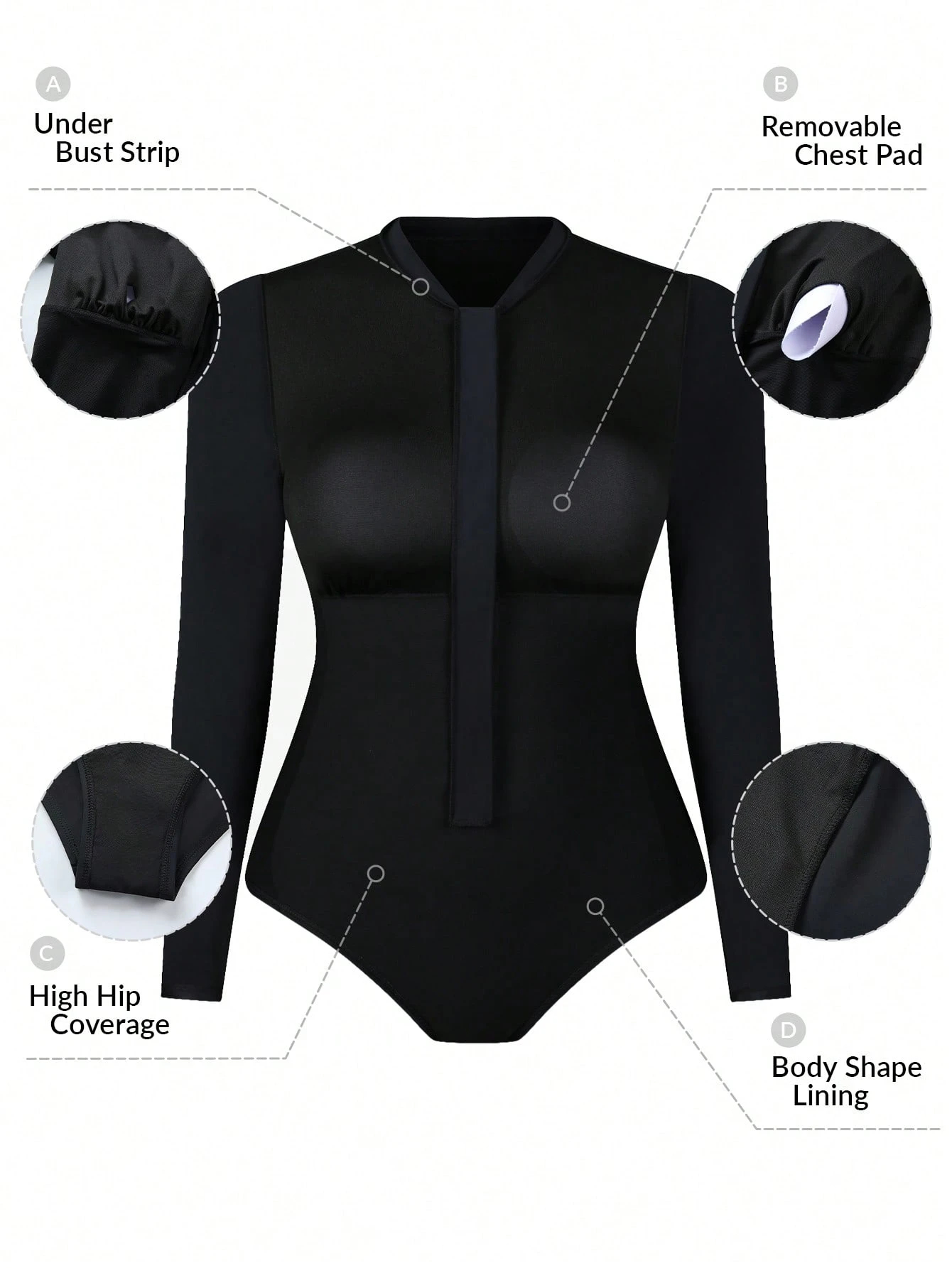 🔥Mother's Day Sale - 50% OFF🔥Plus Size Front Zipper Tummy Control Lace-Up Swimwear