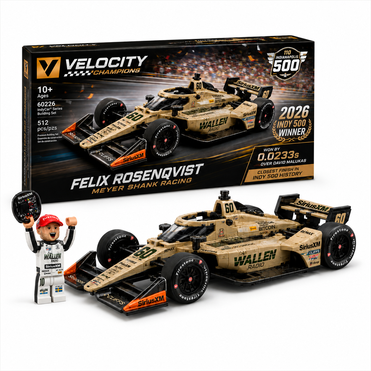 🏆 2026 Indy 500 Winning No. 60 | 1:32 Brick-Built Collector Car 🏎