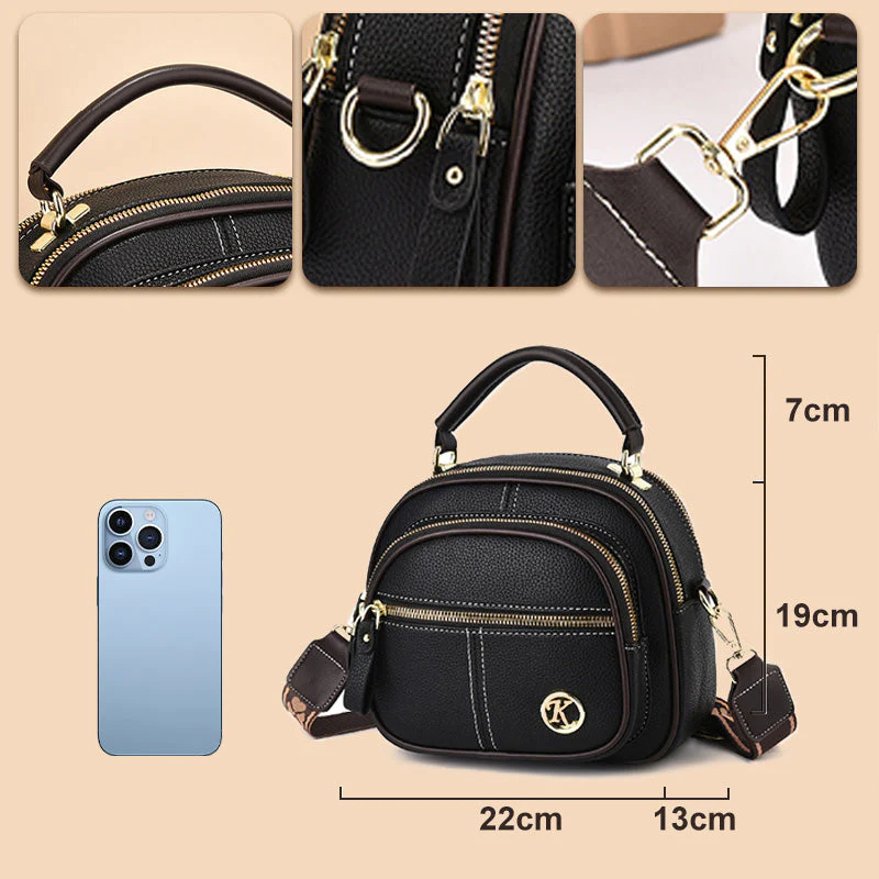 👍Last Day Promotion 60% OFF💥Classic Multifunctional Compartments Adjustable Wide Shoulder Strap Leather Crossbody Bag