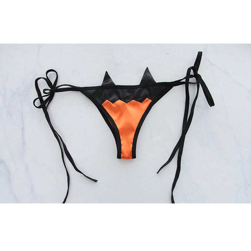 Pumpkin Little Devil Wings Bow Bell Lingerie Set