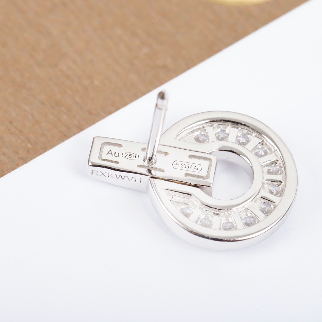 Bulgari hoop diamond earrings