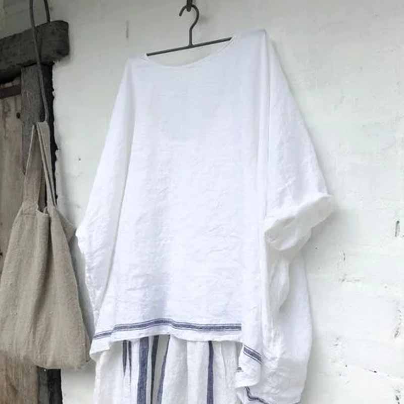 Vintage Striped Quarter Sleeves T-Shirt