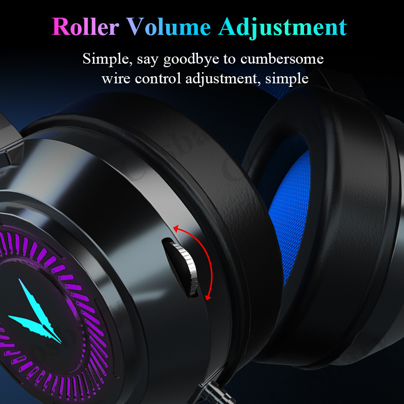Hot Gaming Headset Gamer Headphones 7.1 Surround Sound Stereo Wired Earphones USB Microphone Colourful Light for PC Laptop PS4
