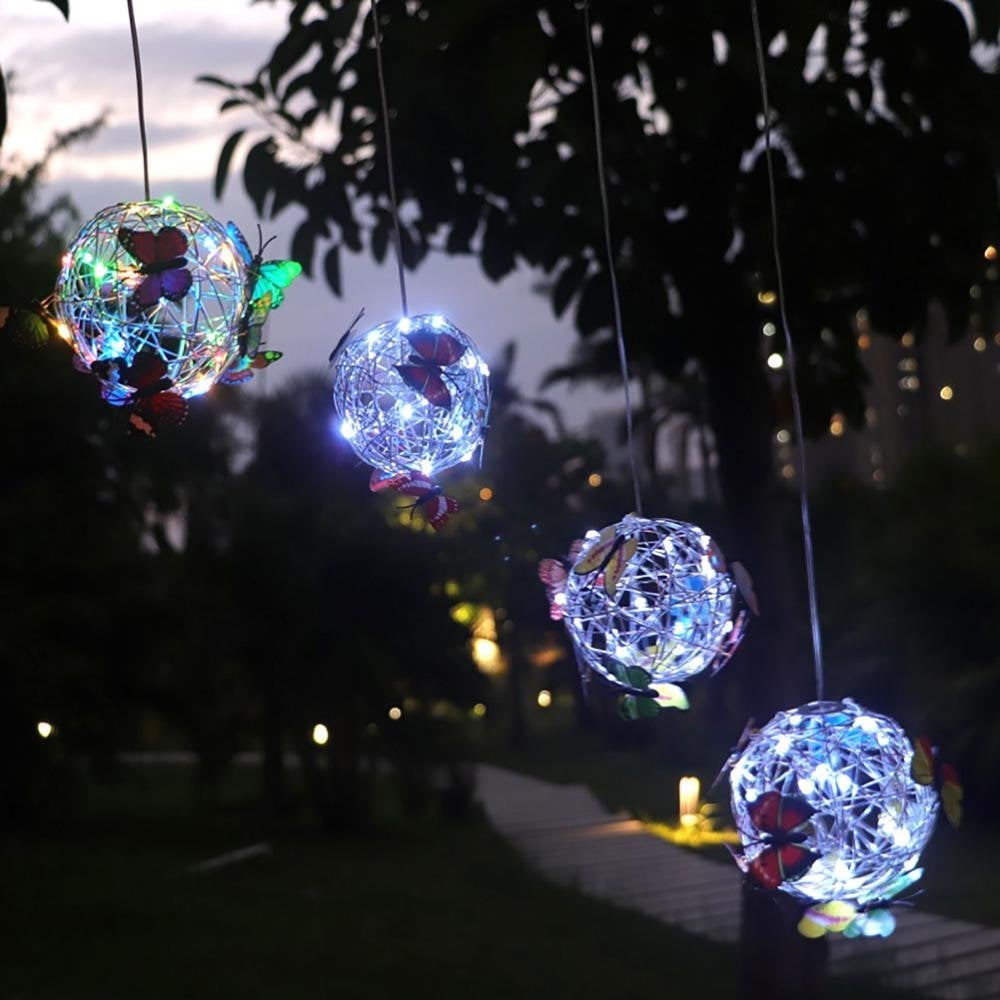 Outdoor Solar Hanging Lights Butterfly Ball