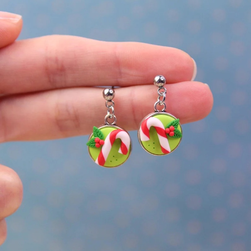 Candy Cane Earrings Sweet Gift