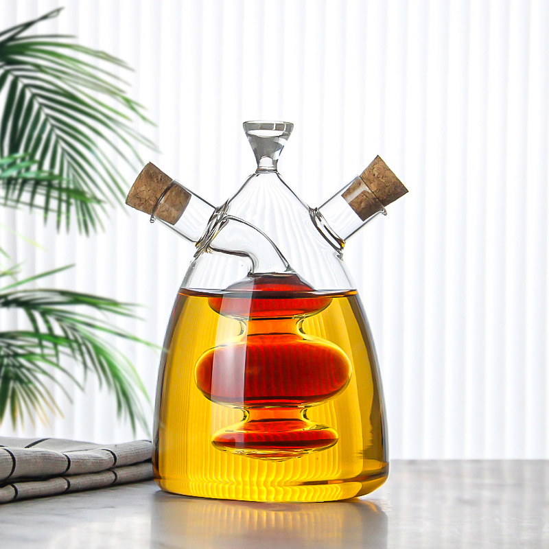 2 in 1 Olive Oil and Vinegar Dispenser Cruet Bottles