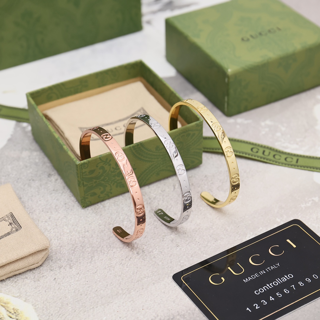 Gucci GG shallow engraving bracelet