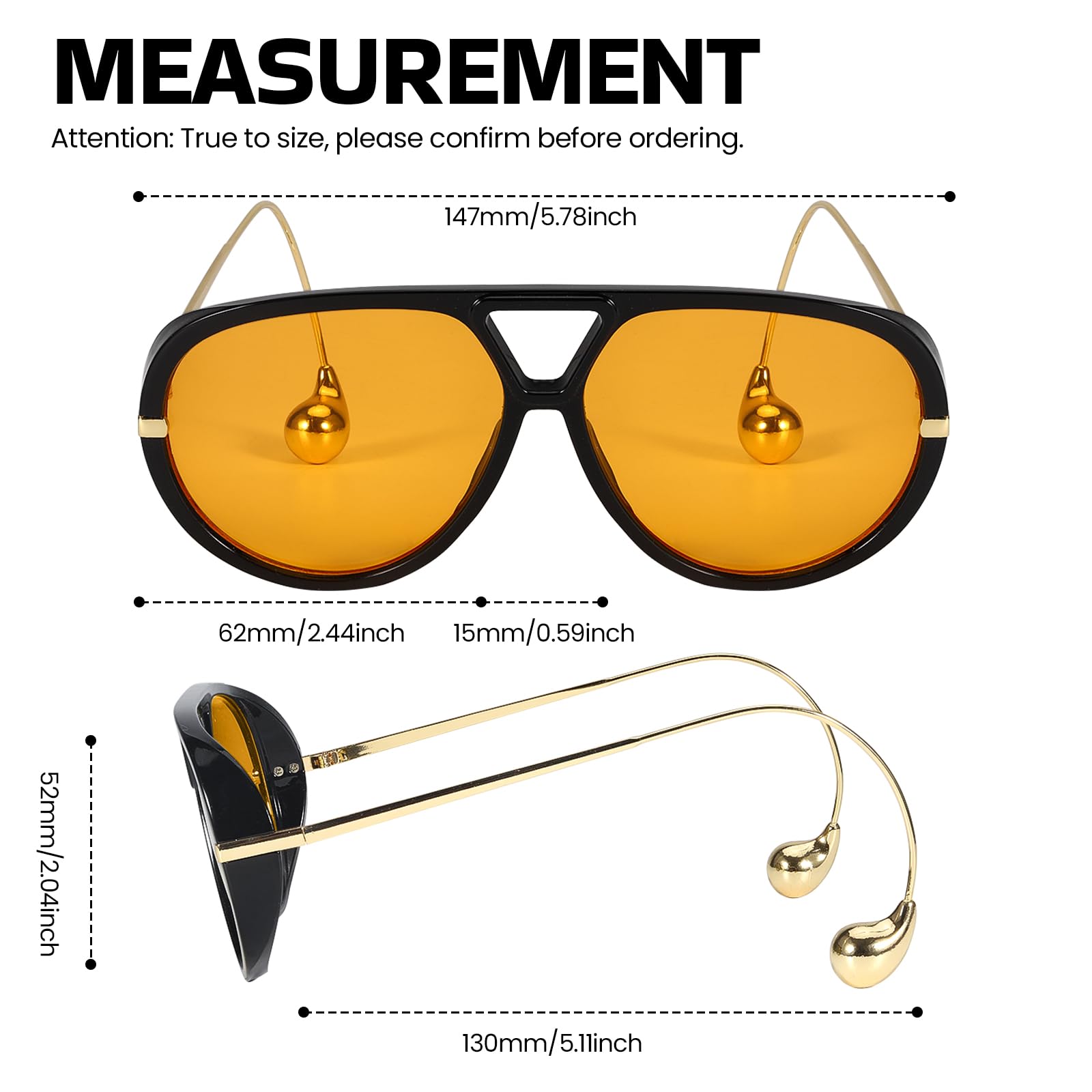 😍2025 Summer Must-Have🛒Oversized Aviator Sunglasses for Women With Earring