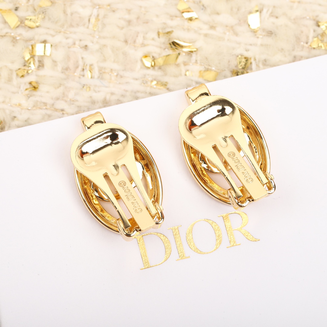 Dior oval diamond earrings