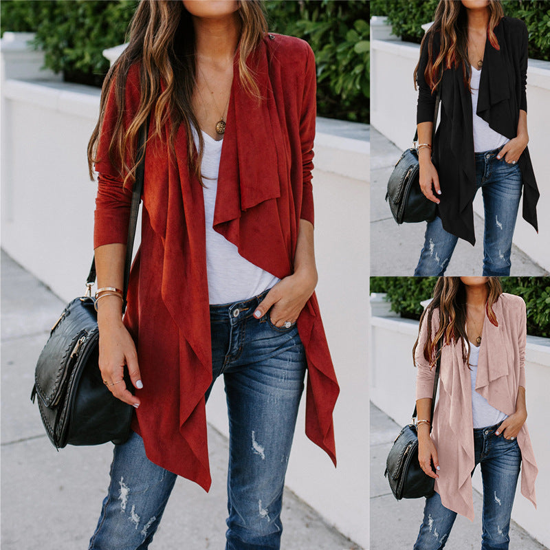 Popular Women's Long-Sleeved Solid Color Windbreaker Jacket