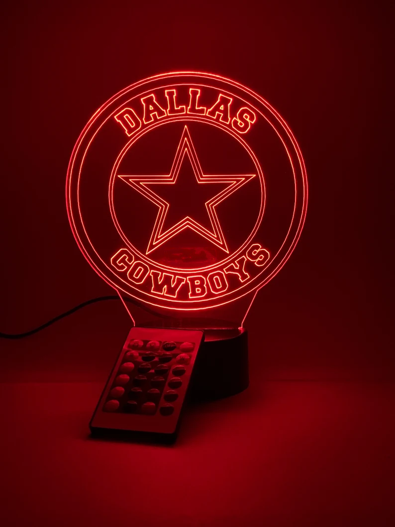 DALLAS COWBOYS 3D LAMP PERSONALIZED