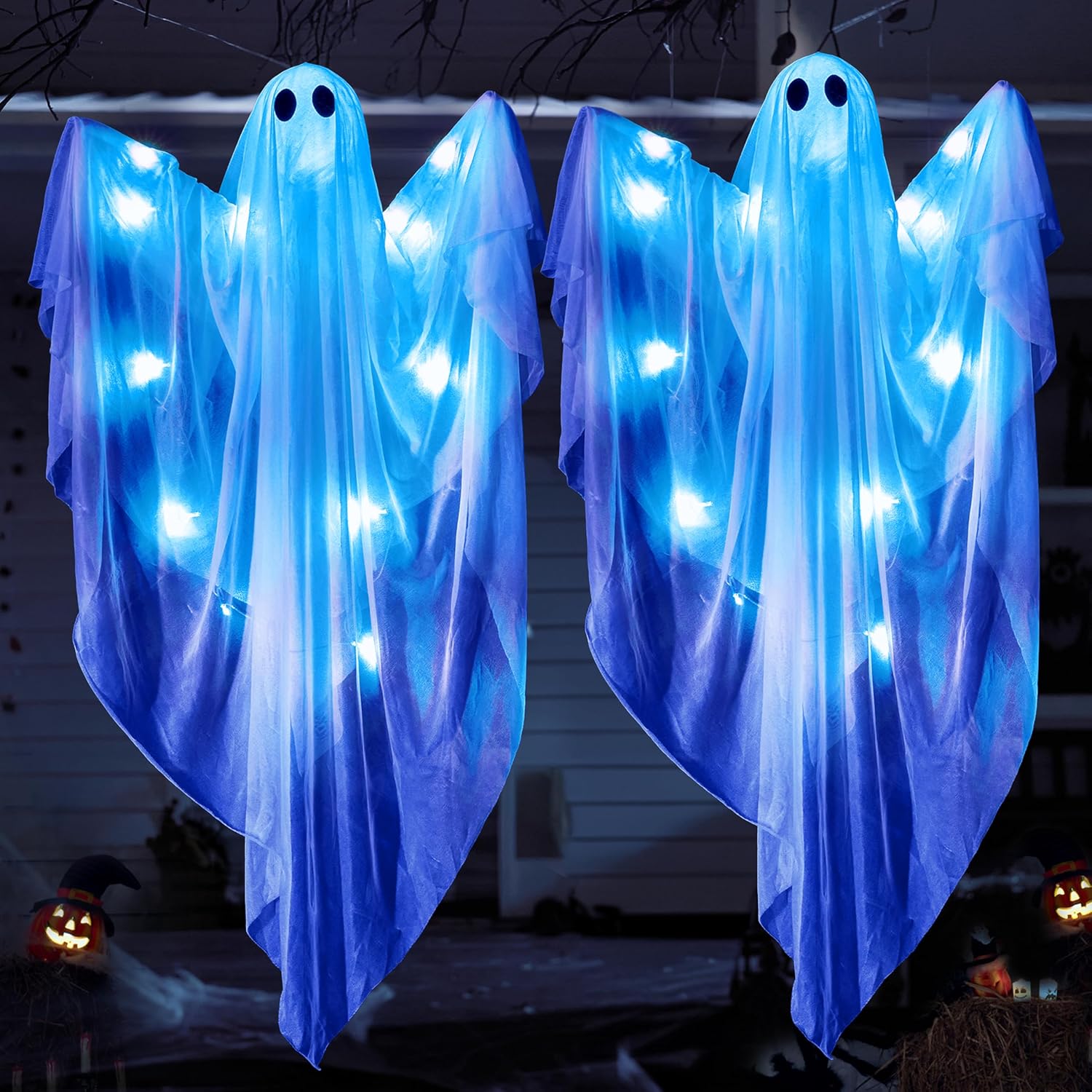 👻👻47” Halloween Light up Hanging Ghost Decoration Outdoor with  LED Light