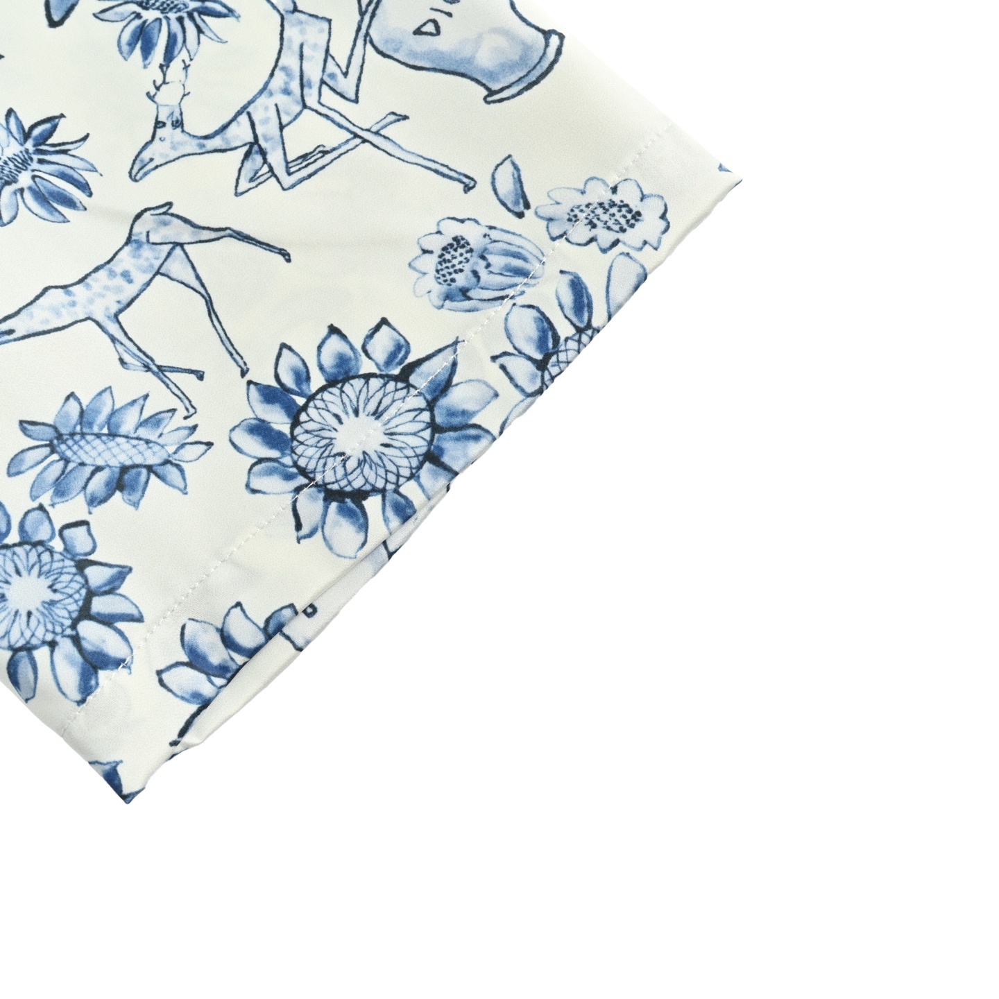 Dior Blue and White Porcelain Style Full Print Short Sleeve Shirt