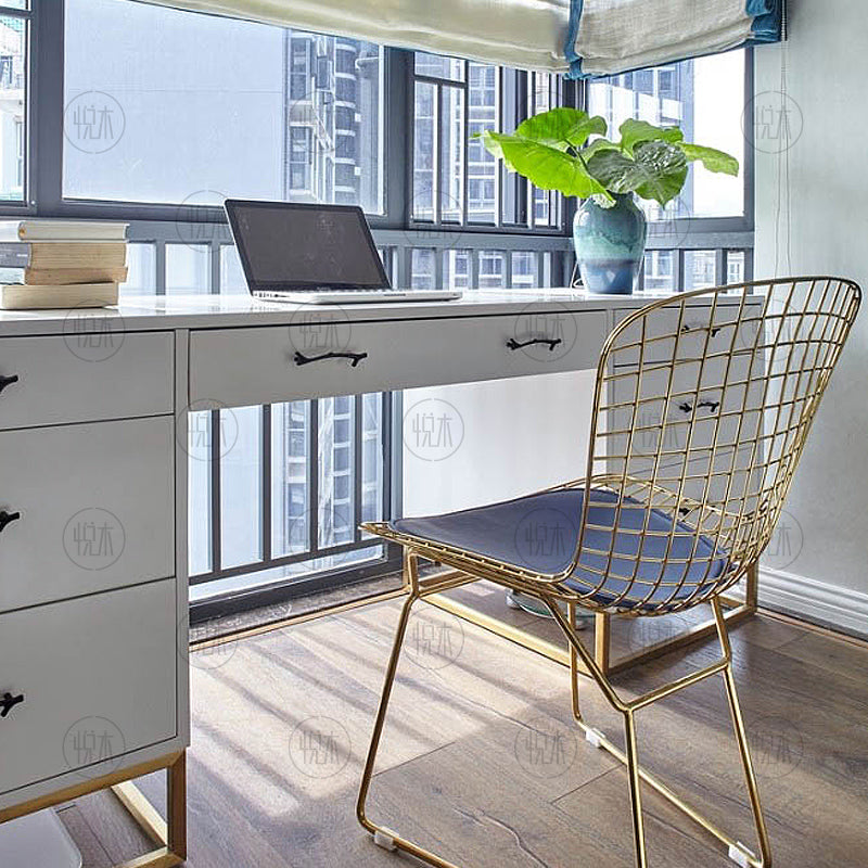 MICHAH Scandinavian Nordic Hollow Wire Chair Wrought Iron