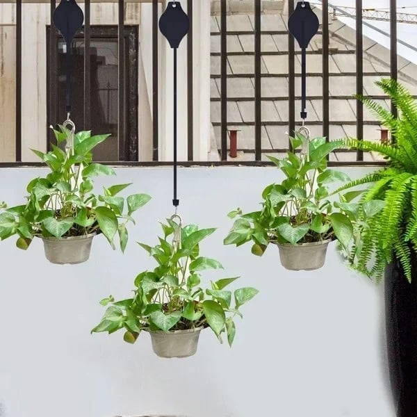 🔥Last Day Promotion - 50% OFF🔥🌳Plant Pulley Set For Garden Baskets Pots, Birds Feeder❤️❤️Buy 10 Get 5 Free && Plummet $20 👉Only $59.99